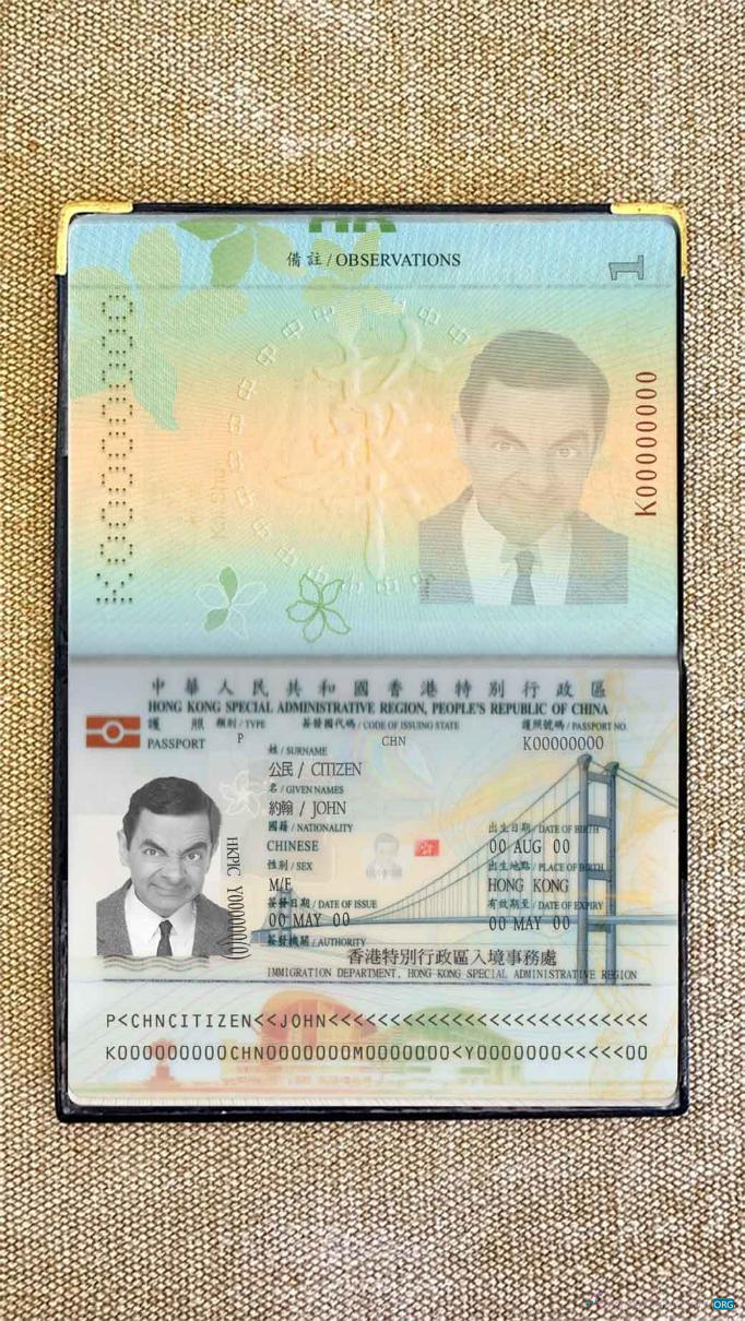 Download Hong Kong pass photo look Photoshop template